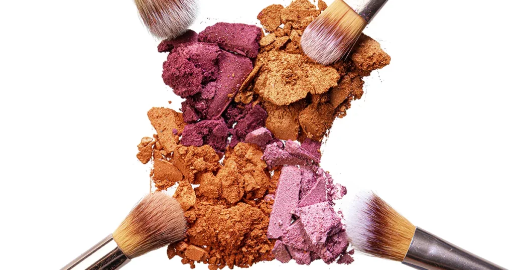 Crushed eyeshadow samples of bright colors isolate 2023 11 27 05 28 35 utc