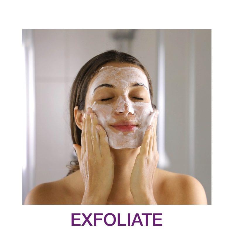 Skincare Woman Washing Face Foaming Facewash Soap Scrub On Skin